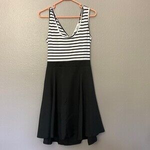 Missky black and white cut out skater dress. Size XL.